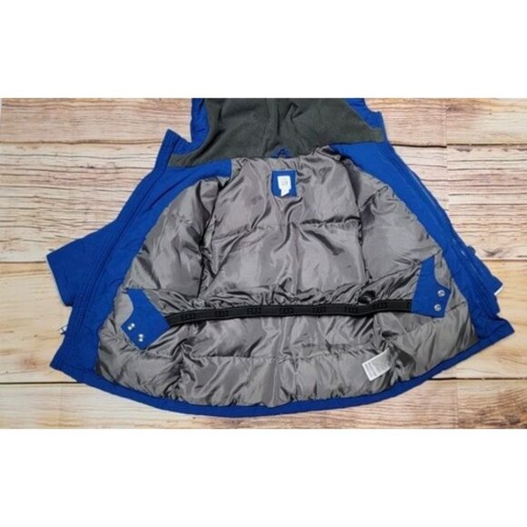 BABY GAP BOYS 3 YEARS BLUE GRAY HOODED ZIP BUTTON POCKETS WINTER SNOW COAT - Picture 13 of 16